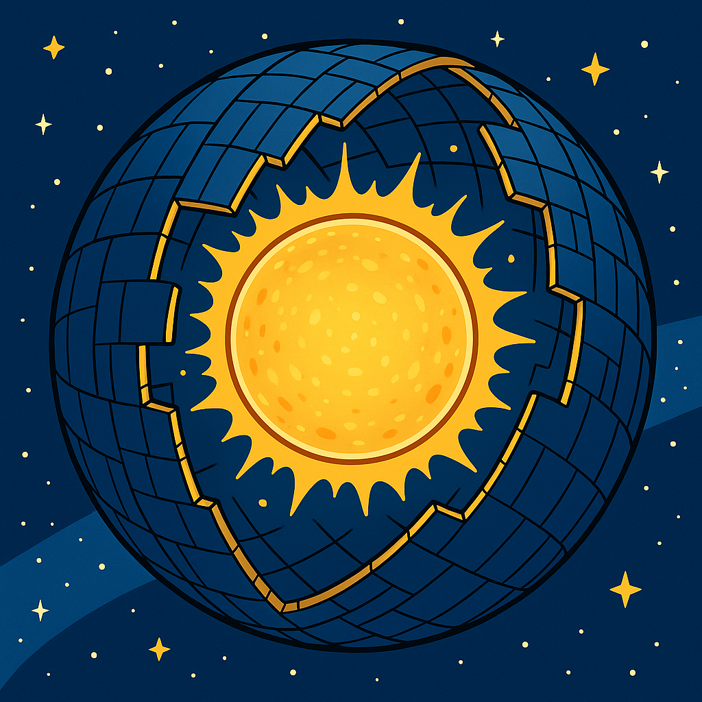 Stylised image of the Sun representing a Dyson sphere concept
